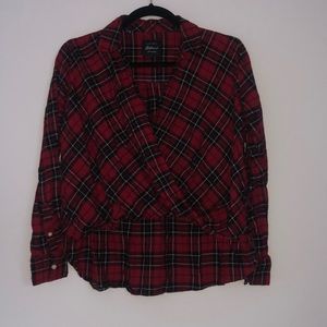 Cross front flannel